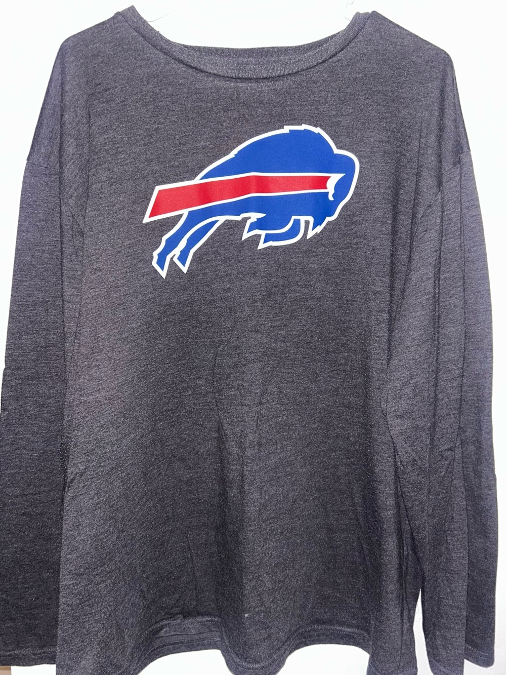Fanatics Charcoal Gray Logo Long Sleeve Buffalo Bills Tee